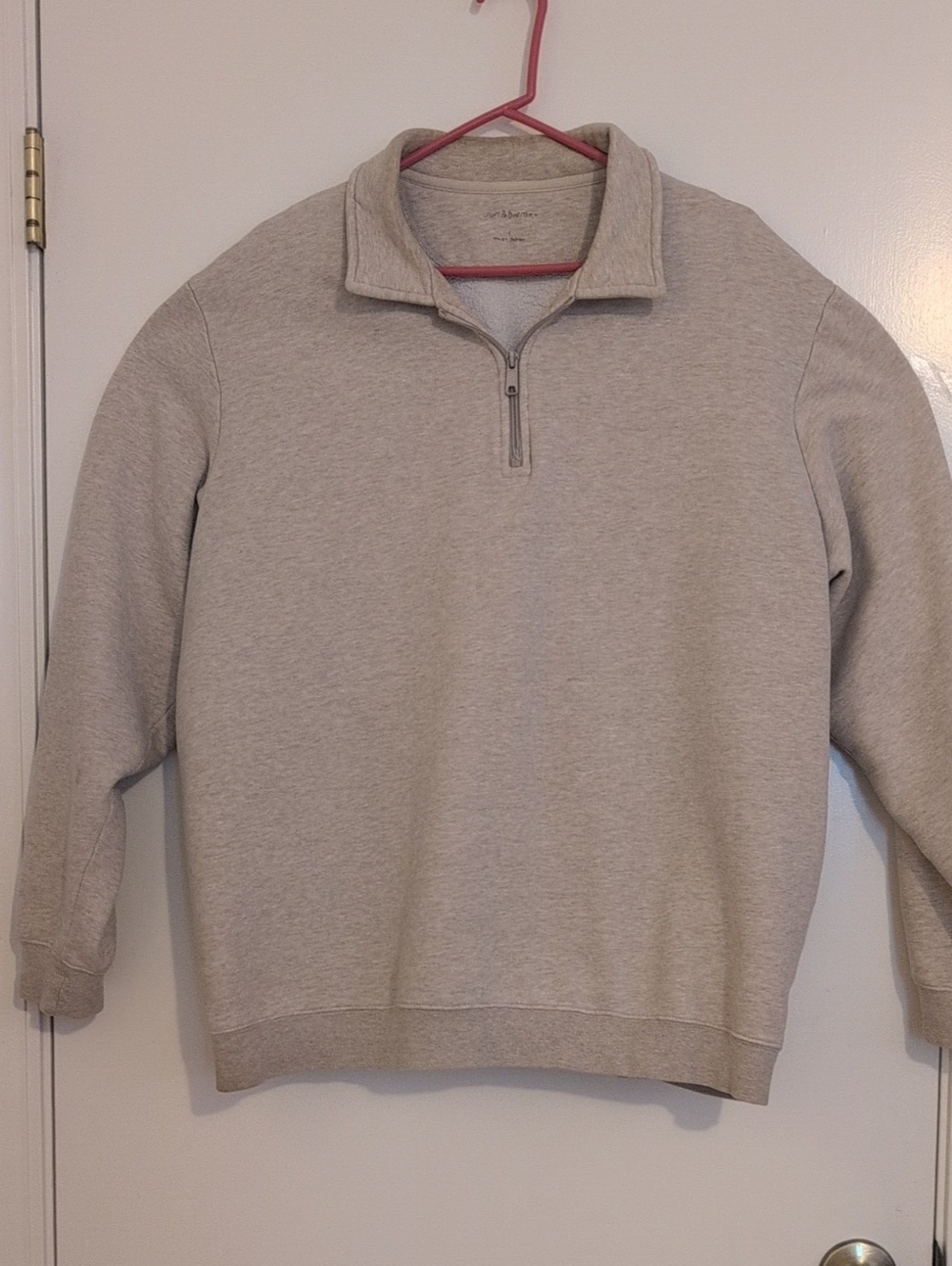 Quarter-Zip Pullover Sweatshirt - Light Beige
